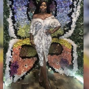 Snake Print Midi Dress